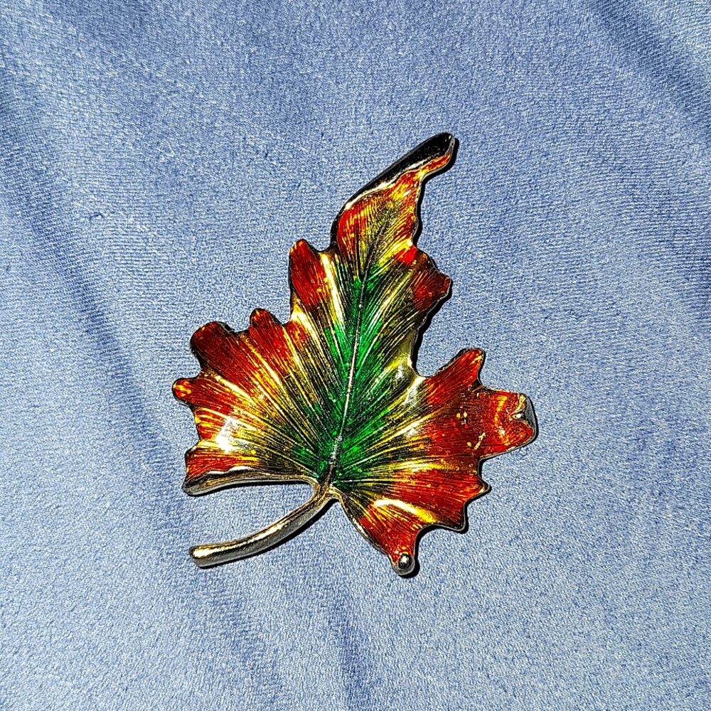 Monet Leaf Brooch